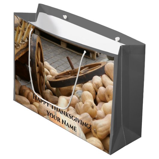 Pumpkins und Räder Große Geschenktüte (Vorderseite Schrägansicht)