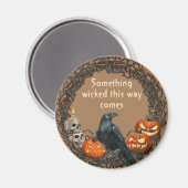 Pumpkins und Raven Halloween Wreath Magnet (Vorderseite/Rückseite)