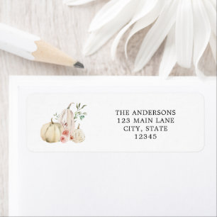 Pumpkins und rosa Blume - Adressenaufschrift