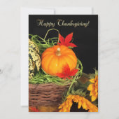 Pumpkins und Sonnenblumen Erntedank Dinner Einladung (Vorderseite)
