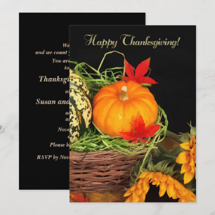Pumpkins und Sonnenblumen Erntedank Dinner Einladung