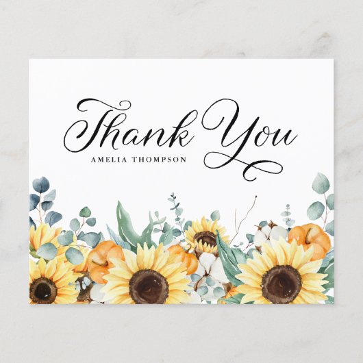 Pumpkins und Sonnenblumen Fall Baby Dusche Vielen (Vorderseite)