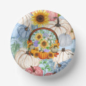 Pumpkins und Sonnenblumen für den Fall Pappteller (Vorderseite)