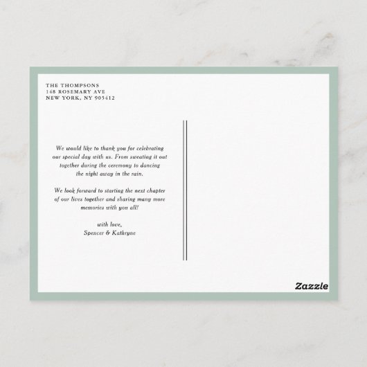 Pumpkins und Sonnenblumen Hochzeit im Herbst Danke Postkarte (Rückseite)