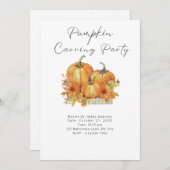 Pumpkins und Sonnenblumen Pumpkin Carving Party Einladung (Vorne/Hinten)