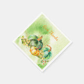 Pumpkins und Trauben Erntedank Wasserfarbe Napkin Serviette (Ecke)
