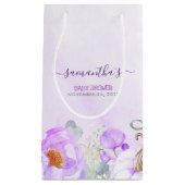 Pumpkins und violette Blumen Herbstdusche Kleine Geschenktüte (Vorderseite)