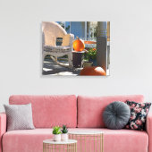 Pumpkins und Wicker Rocker - Martha's Vineyard Leinwanddruck (Insitu (Wohnzimmer))