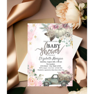 Pumpkins Vintage LKW-Blume Kinderdusche Einladung
