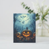 Pumpkins von Night Halloween Grußkarte Postkarte (Stehend Vorderseite)
