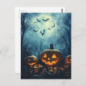 Pumpkins von Night Halloween Grußkarte Postkarte (Vorne/Hinten)