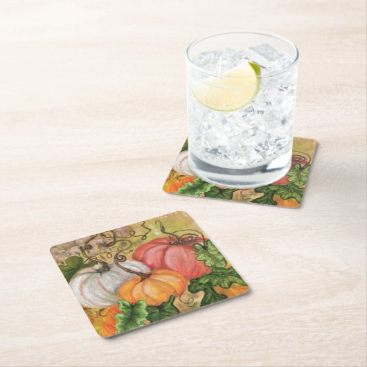 Pumpkins - Wasserfarbe Rechteckiger Pappuntersetzer (Vor Ort)