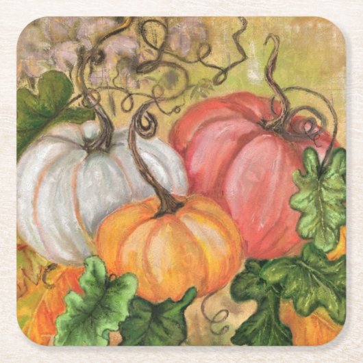 Pumpkins - Wasserfarbe Rechteckiger Pappuntersetzer (Vorderseite)