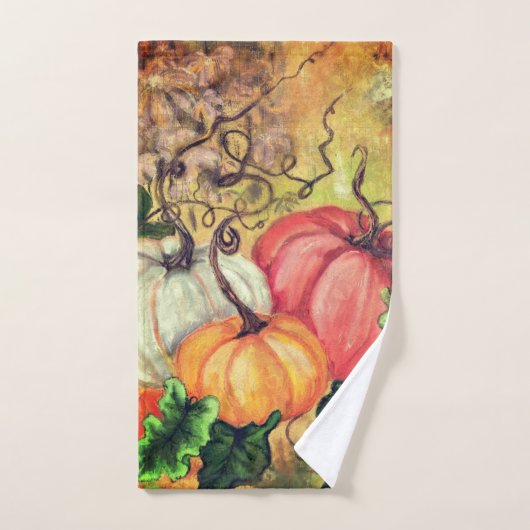 Pumpkins - Wasserfarben Kunst Badhandtuch Set (Handtuch)