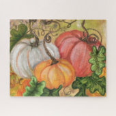 Pumpkins - Wasserfarben Kunst Puzzle (Horizontal)