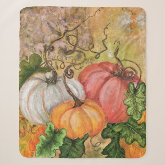 Pumpkins - Wasserfarben Kunst Sherpadecke (Vorderseite)