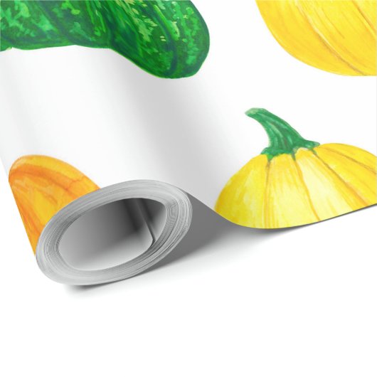 Pumpkins Wasserfarbmuster Geschenkpapier (Rolleneckpunkt)