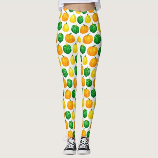 Pumpkins Wasserfarbmuster Leggings (Vorderseite)