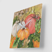 Pumpkins - Watercolor Art Quadratische Wanduhr (Winkel)