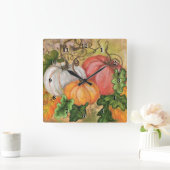 Pumpkins - Watercolor Art Quadratische Wanduhr (Zuhause)