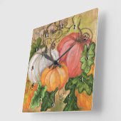 Pumpkins - Watercolor Art Quadratische Wanduhr (Winkel)