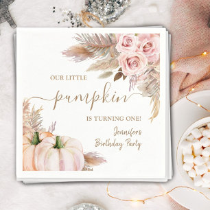 Pumpkins Watercolor Boho Girls Fall 1. Geburtstag Serviette