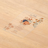 Pumpkins Wildblumen Erntedank Dinner Menu Acryleinladungen (Ablage )