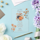 Pumpkins Wildblumen Erntedank Dinner Menu Acryleinladungen (In Situ (Hochzeit))