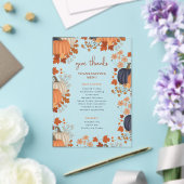 Pumpkins Wildblumen Erntedank Dinner Menu Acryleinladungen (In Situ (Hochzeit))