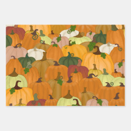 Pumpkins Wrapping Paper Sheets Geschenkpapier Set