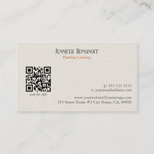 Pumpkinscape Fall Wohngestaltung Concierge Visitenkarte (Rückseite)