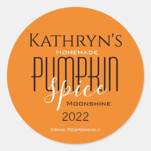 "Pumpkinspice" Moonshine/Lebensmittel/Produktkennz Runder Aufkleber
