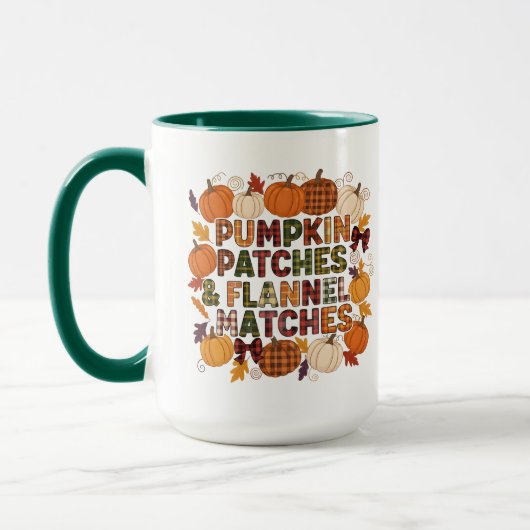 Pumpkutschen und Flanell Matches - Herbst Tasse (Links)