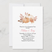 Pumpmoderne Aquarellbindungsparty Einladung (Vorderseite)