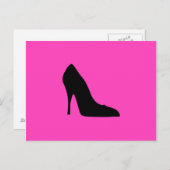 Pumps aus Schwarz und Rosa Postkarte (Vorne/Hinten)