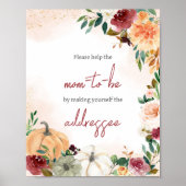 Pumpstation Burgund Fall Floral Pumpkin Envelope Poster (Vorne)