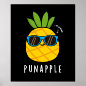 Pun-Apfel Funny Fruit Ananas Pun Dark BG Poster (Vorne)