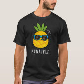 Pun-Apfel Funny Fruit Ananas Pun Dark BG T-Shirt (Vorderseite)