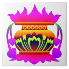 Pun Kalasa Sri Lanka traditioneller Topf des Wohls Fliese