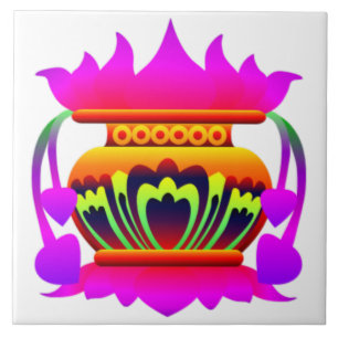 Pun Kalasa Sri Lanka traditioneller Topf des Wohls Fliese