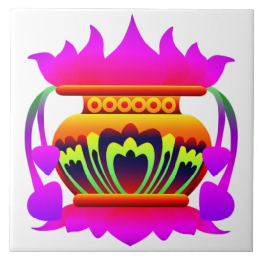 Pun Kalasa Sri Lanka traditioneller Topf des Wohls Fliese (Vorderseite)