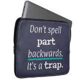 Pun Part Backwards Funny Vater Joke English Teache Laptopschutzhülle (Vorne Rechts)