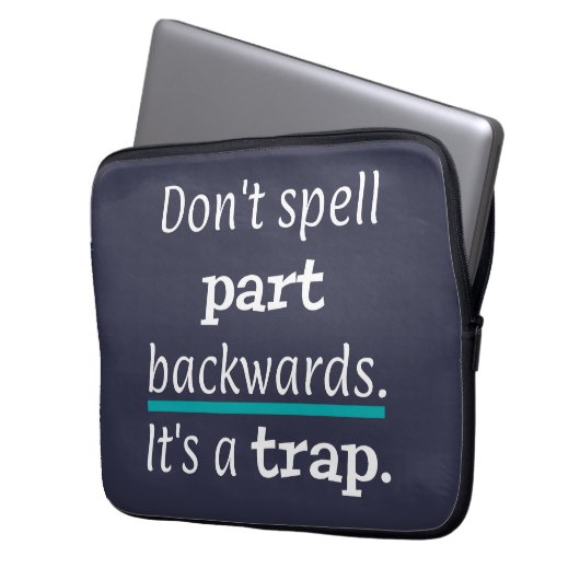 Pun Part Backwards Funny Vater Joke English Teache Laptopschutzhülle (Vorderseite Links)