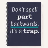 Pun Part Backwards Funny Vater Joke English Teache Notizblock (Vorderseite)