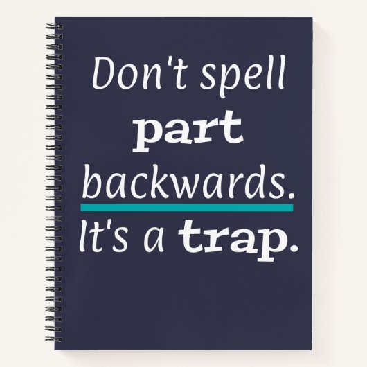 Pun Part Backwards Funny Vater Joke English Teache Notizblock (Vorderseite)