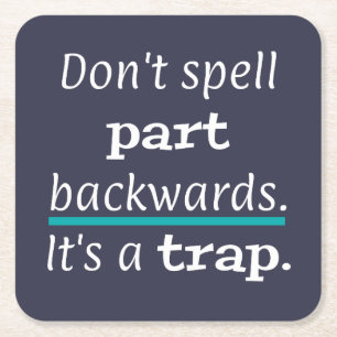 Pun Part Backwards Funny Vater Joke English Teache Rechteckiger Pappuntersetzer