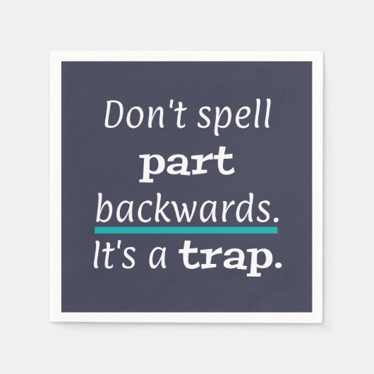 Pun Part Backwards Funny Vater Joke English Teache Serviette (Vorderseite)