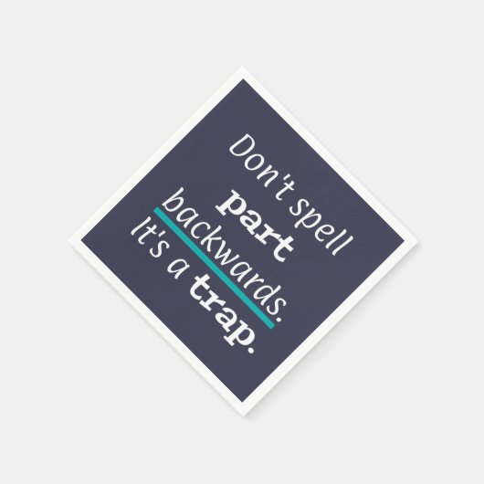 Pun Part Backwards Funny Vater Joke English Teache Serviette (Ecke)