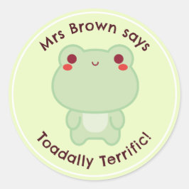 Pun Reward Stickers Frog Teacher Personalisiert