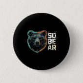 Pun Sober Bear SoBear Recovery Sobriety Button (Vorderseite)